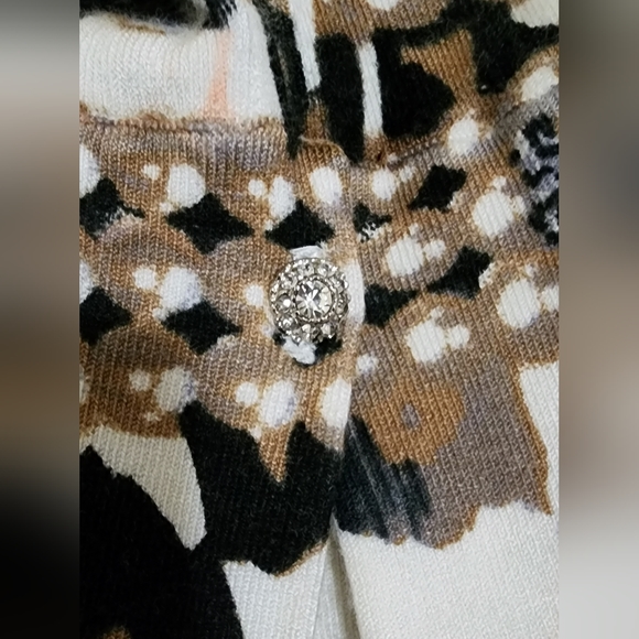 CACHE sizeS Leopard Print Pearl's Jewels & Bows Print Embellished w/ Rinestones - Picture 11 of 16